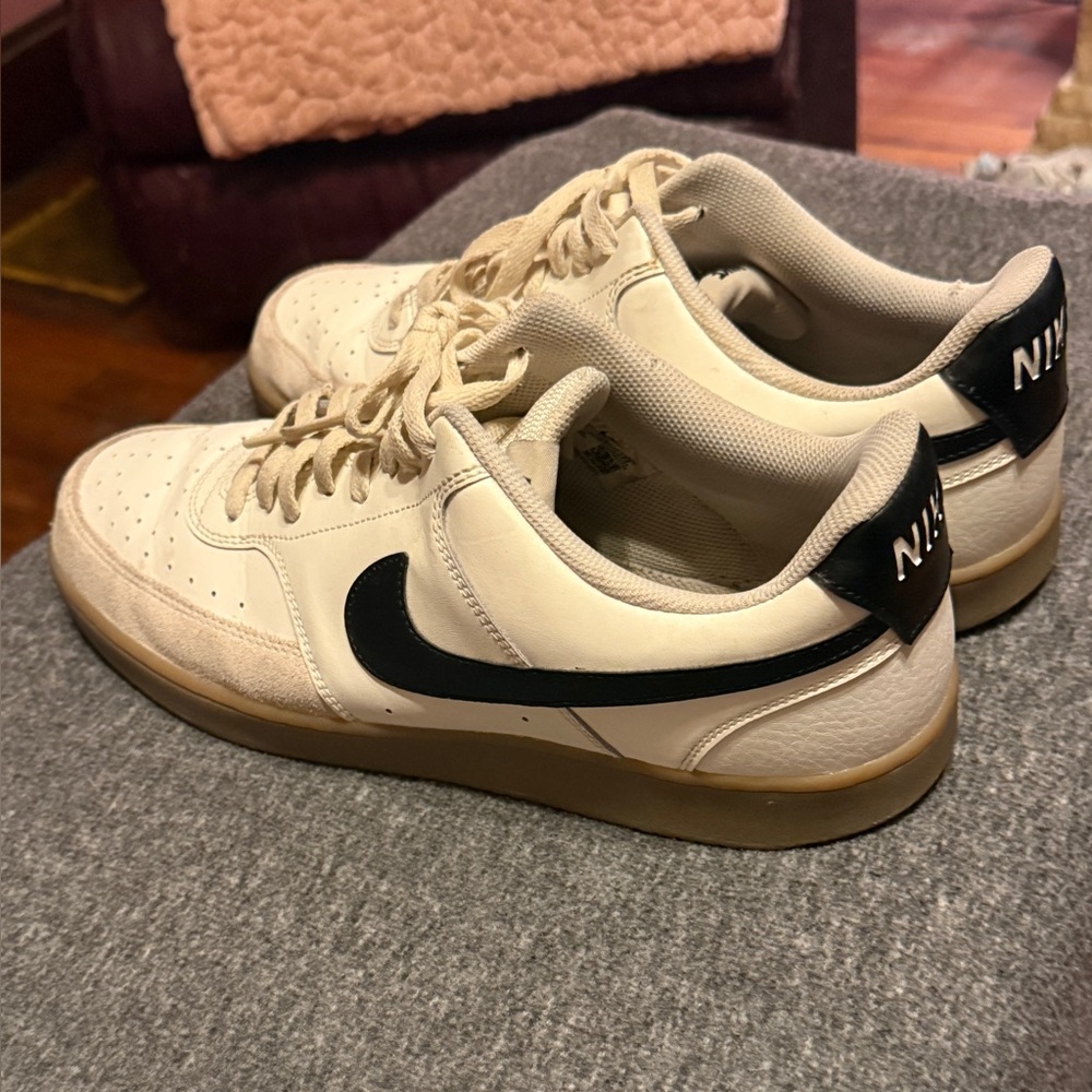Nike Court Vision Low Sail Black Gum Men’s Sneakers Size 14 Used Good Condition